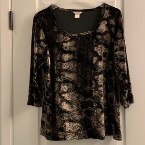 Velvet feeling blouse - shine of bronze and brown Color